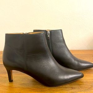 Beautiful Black Leather Franco Sarto Ankle Boots